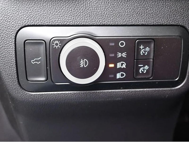 HDUFC for Ford 2024 2025 Ranger, air Conditioning, Volume Control, Push-Button Start, 4WD and Headlight switches, 7 Pieces of Aluminum Alloy knob Cover Decoration (Silver) - Image 3